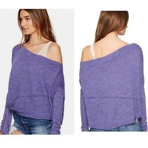 🆕 Free People ”Love Lane Side Tie Off Shoulder Tee” Size Medium